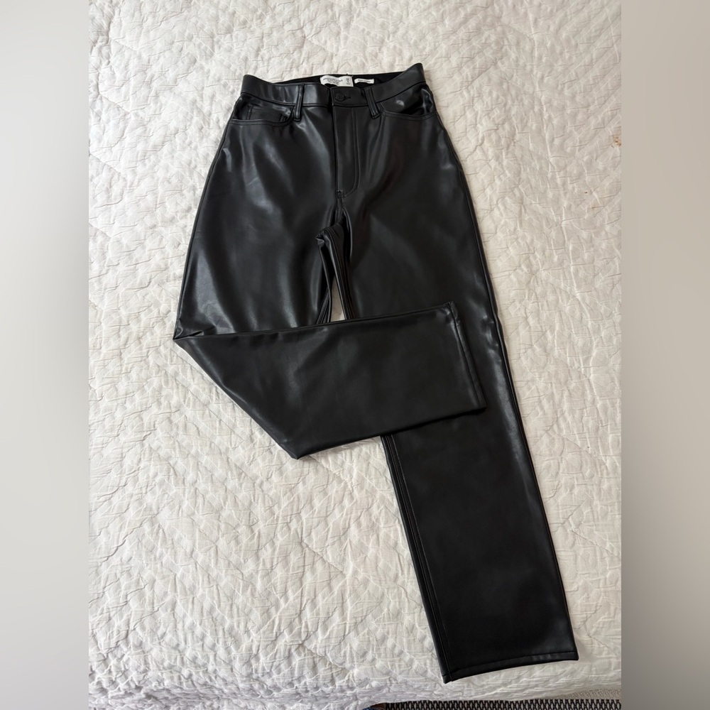 Abercrombie & Fitch Black Faux Leather Pants